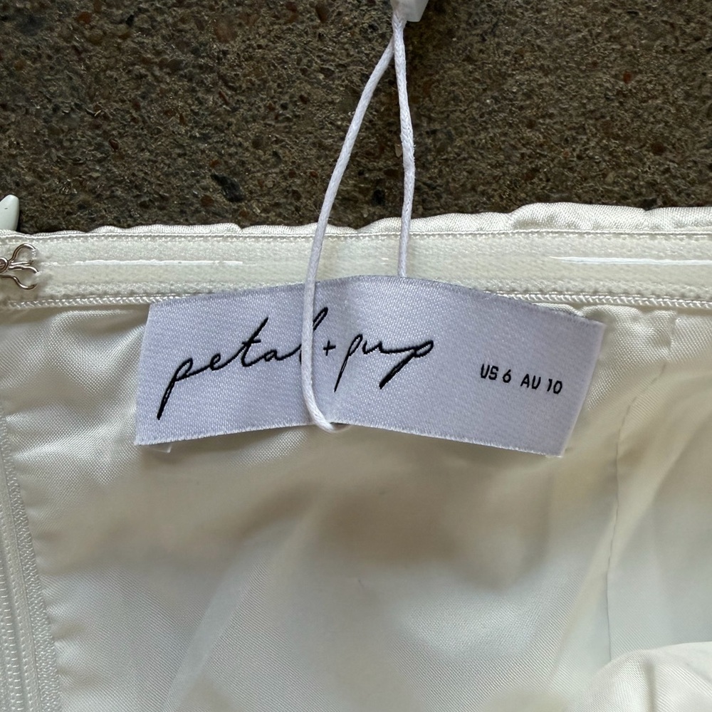NWT Petal & Pup Nisha Strapless Mini Dress White Size 6 Bridal Bachelorette - Picture 12 of 14